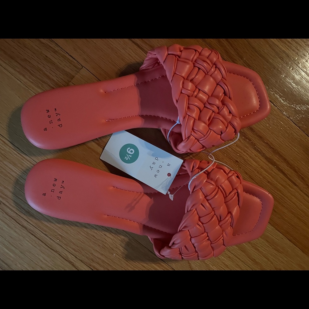 Tags still on! A New Day salmon colored braided sandals